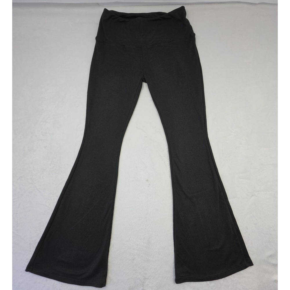 Moral Society Flare Leg Pants Womens Large Gray Yoga Stretch High Waist Lounge